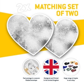 2 x Heart Stickers 15 cm - BW - Rose Foil Copper Colour Grunge Fun Decals for Laptops,Tablets,Luggage,Scrap Booking,Fridges, #43459