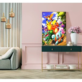 Painting by Numbers Children Adults Beginners Hand Painted Oil Painting Kit for Girls Boys from 5 6 7 8 9 Years, DIY Cartoon Anime Toy as a Children's Birthday Gift, Without Frame 40 x 50 cm