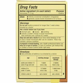 Senokot Extra Strength Standardized Senna Concentrate Tablets 17.2 mg 12 Count