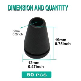 uxcell 50pcs Black Bell End Stopper Cord Rope Ends Locks Lanyard Clips Fastener for Backpack Drawstrings Accessories