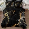 Herside Marble Queen Comforter Set 8 Pieces,Black and Gold Queen