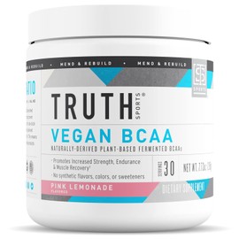 Truth Nutrition Vegan BCAA Powder- 2:1:1 Ratio Natural BCAAs Amino Acids Powder for Energy, Muscle Building, Post Workout Recovery Drink for Muscle Recovery (Pink Lemonade, 30 Servings)