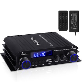 2.1 Channel Stereo Audio Amplifier,300Wx2+360W Home Audio Bluetooth 5.0 Stereo System, USB/AUX Input, Bass Treble & Subwoofer Control, Remote Control, for Home Theater, TV, Speakers