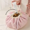 Drawstring Travel Cosmetic Bag Women, Lazy Makeup Bag with Drawstring,