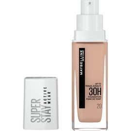 Maybelline New York Super Stay Active Wear, waterproof foundation with high coverage, long-lasting facial makeup, colour: No. 20 Cameo (Light), 1 x 30 ml