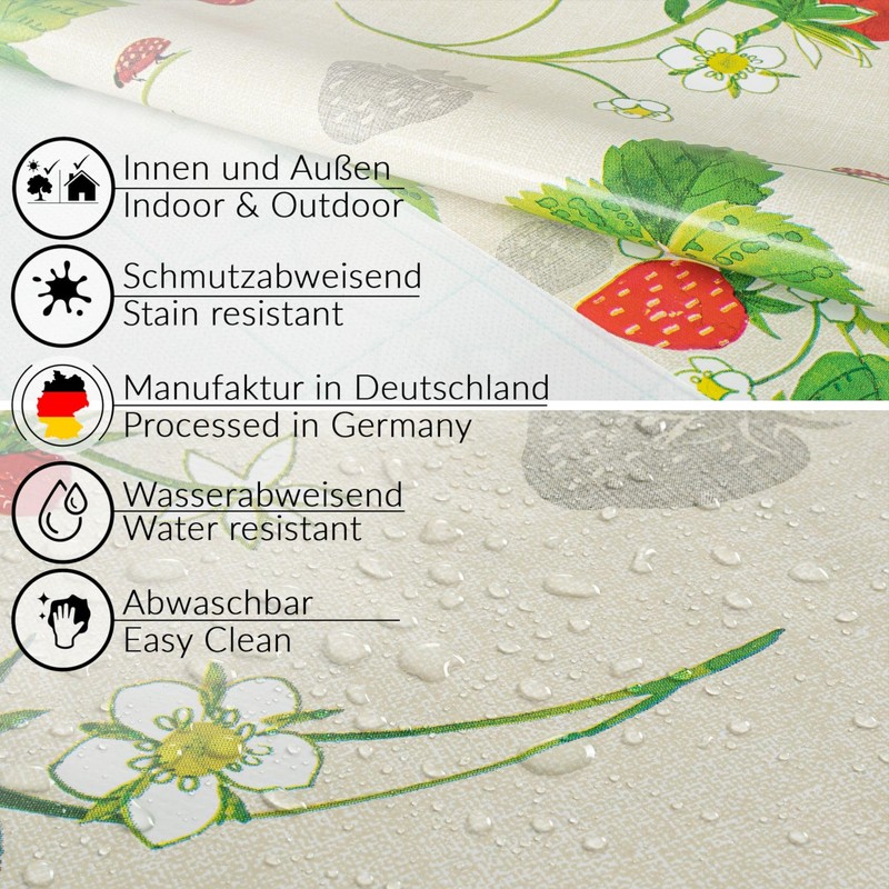 ANRO Oilcloth Tablecloth, Washable, Oilcloth, Garden Tablecloth, Outdoor, Indoor, 200