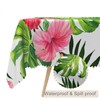 TTQYFNM 54x108inches Hawaiian Tablecloth Green Palm Leaves Tropical Flowers Rectangle