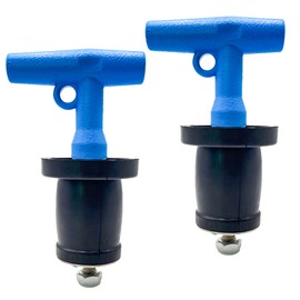 BOPOREAE Mechanical Seal, Cleanout Pipe Plug, Expansion Rubber Scupper Plugs 1-1/2 to 1-3/4 in Sewer Cap Winterizing Boat Handle Drain Plug with Galvanized Screw and Nut for Pipe Sink Pool, 2PCS