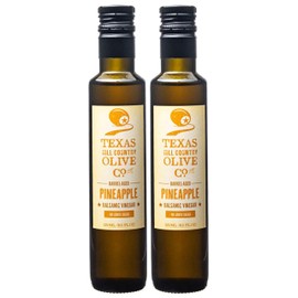 Pineapple Balsamic Vinegar - Gourmet Barrel Aged Infused Balsamic Vinegar - Great for Dressing Dipping Glazing - No Artificial Flavors or Added Sugar - Made in Texas (8.5 oz, 2 Pack)
