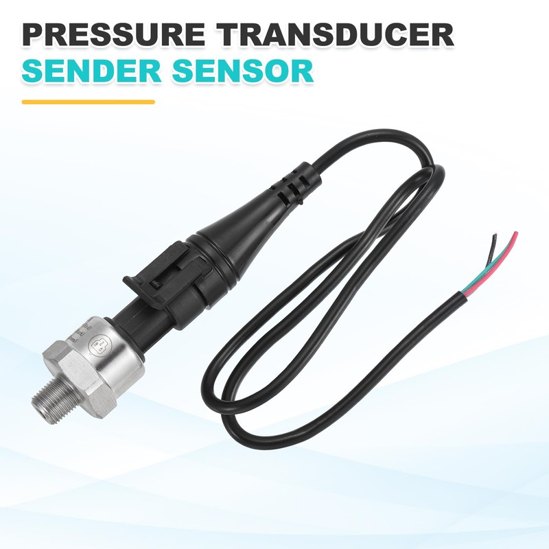 sourcing map Pressure Transducer Sender Sensor with Connector, 1/8" NPT