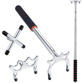Retractable Pool Bridge Cue Stick - Pool Bridge with 3 Removable Bridge Head- Billiards Pool Accessory for Table