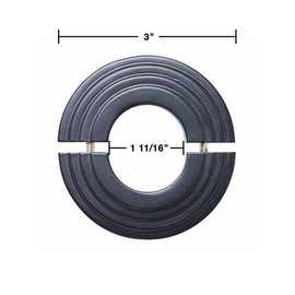Renovators Supply Manufacturing Escutcheon Plate 3 in. OD Aluminum Escutcheon Black Powder Coated Finish Radiator Flange Pack of 6