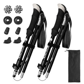 Vinabo Nordic Walking Poles for Men and Women, Pack of 2, Foldable & Hiking Poles, Telescopic Carbon Trekking Poles, Ultra Light Hiking Poles with Many Accessories