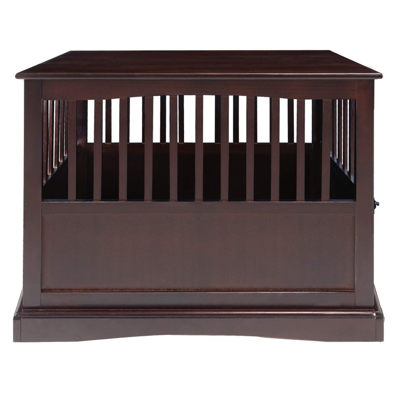 Casual Home Wooden Large Pet Crate, End Table, Espresso
