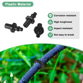 M METERXITY 50-Pack Drip Irrigation Barbed Fittings, for 1/4 Inch Tubing Flat Connector Plastic Coupling Irrigation Parts for Garden/Greenhouse/Aquarium/Flower Pot, Drip Pipe Accessories