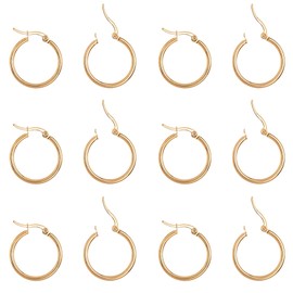UNICRAFTALE About 24pcs Huggie Earrings Golden Hoop Earrings Hypoallergenic Stainless Steel Hoop Earring 1x0.7mm Pin Hoop Earrings Set Earwires Components for Women Earrings