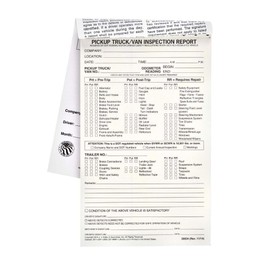 Pickup Truck/Van Vehicle Inspection Report 10-pk. - Book Format with 31 Sets, 2-Ply Carbonless, 5.5" x 9.25", J. J. Keller & Associates, Inc.