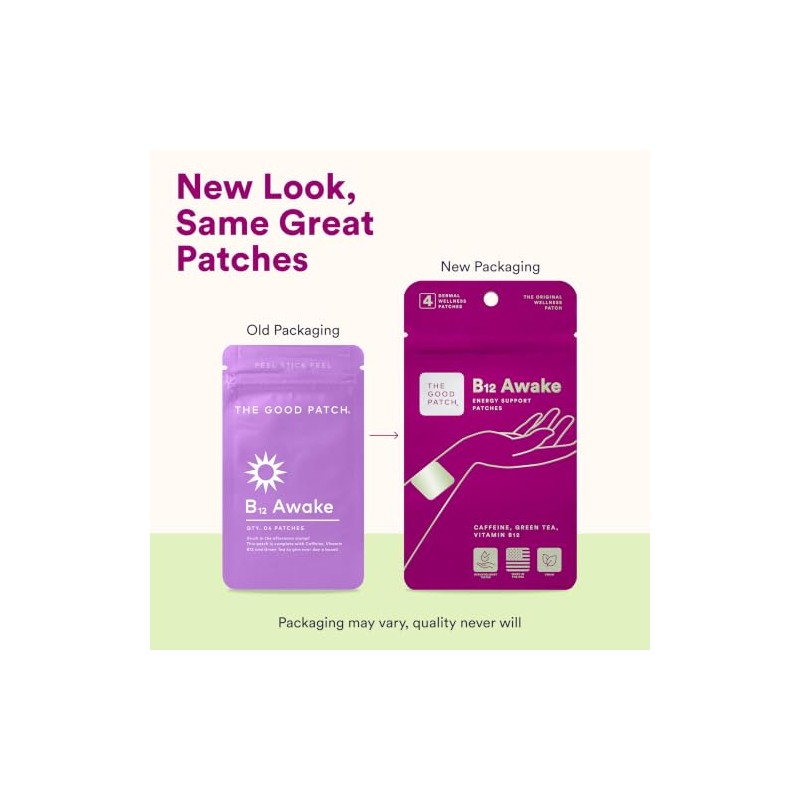 The Good Patch Parche despierto B12 con ingredientes a base