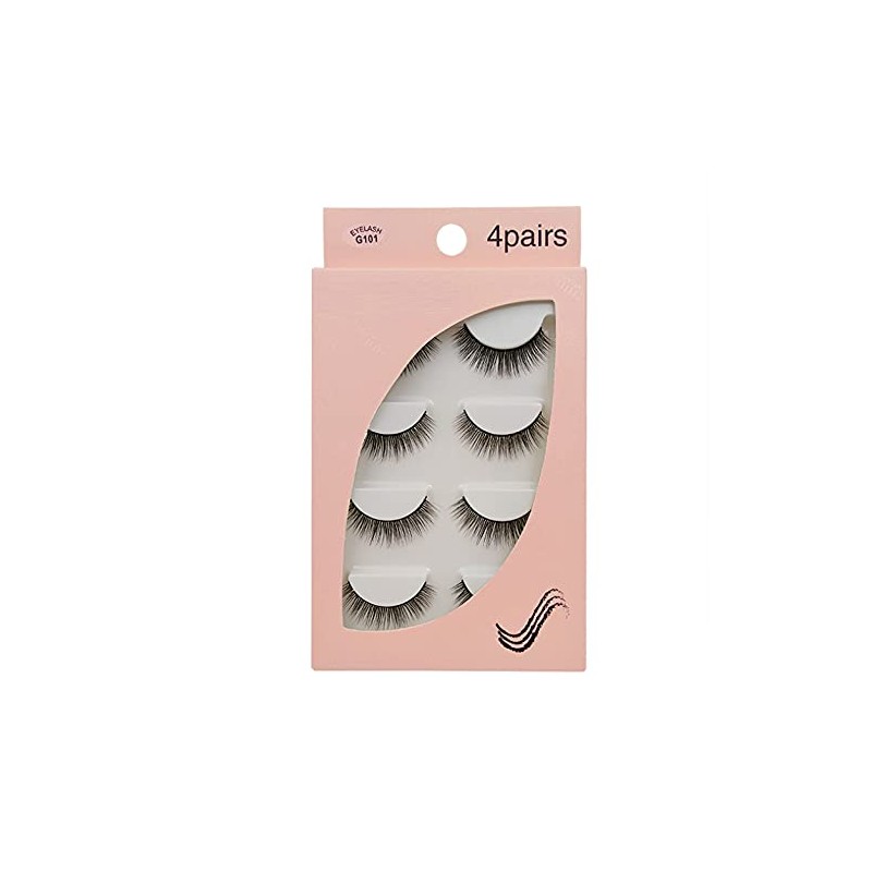 4 Pairs 3D Mink Eyelashes Makeup Natural False Eyelashes Long