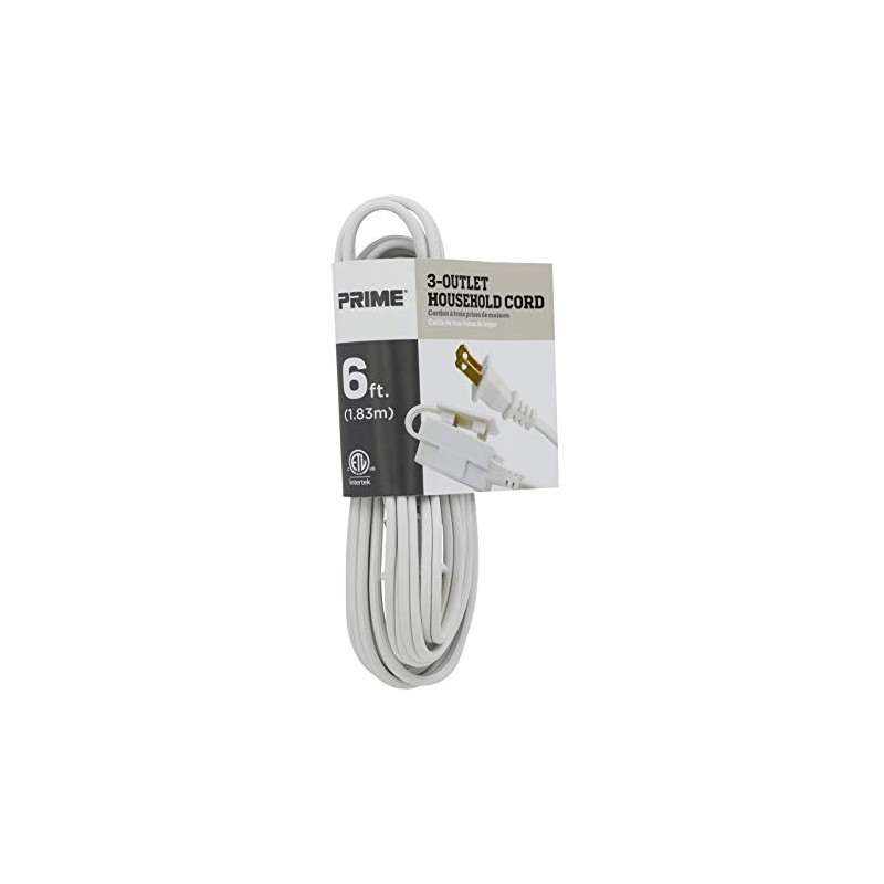 Prime Wire & Cable EC660606 6-Foot 16/2 SPT-2 3-Outlet Cord,