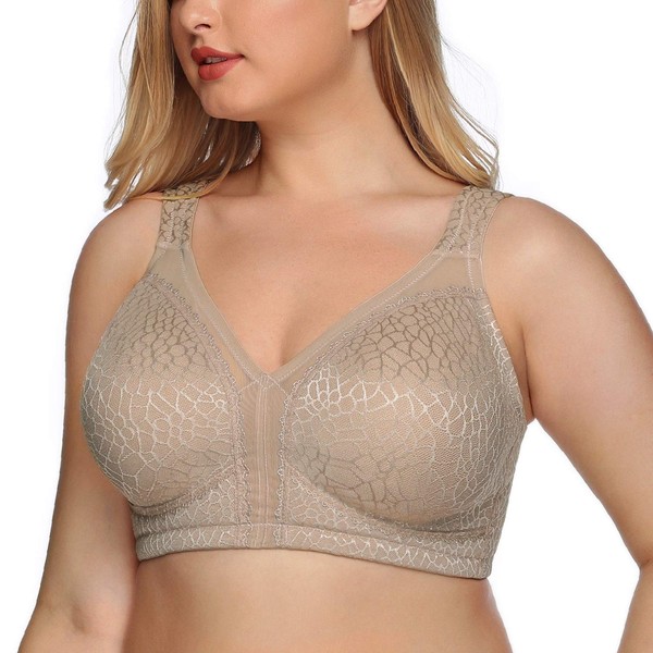 DotVol Women's Full Coverage Minimizer Bra Comfort Wirefree Non Padded