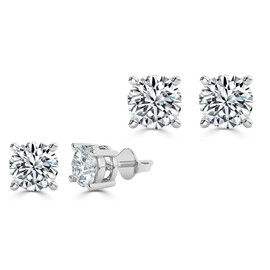 Divour Diamond Stud Earrings In 9K White Gold | Diamond Jewellery For Girls | Gold Earrings | Natural Diamond Earrings | Women Earrings | Earrings For Girls | Gifts For Wife (0.20, carats)