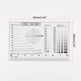 HARFINGTON High Precision SEC Size Estimation Chart 8cm 0.2mm Transparency Flaw Detection Film Ruler for Diameter Area and Line Width Defects Measuring