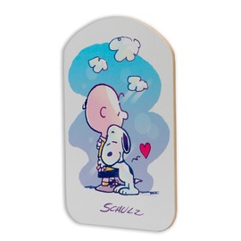 Peanuts Snoopy and Charlie Brown Hug Wood Wall Decor - Adorable Snoopy Wall Art for Kitchen, Office, or Family Room