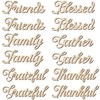 12 Pieces Thanksgiving Wood Word Cutout Thankful Plate Signs Grateful