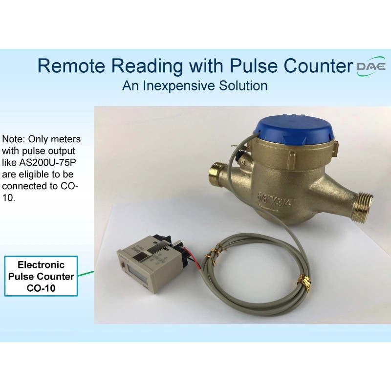 DAE AS200U-75P Water Meter with Pulse Output, 3/4" NPT Couplings,