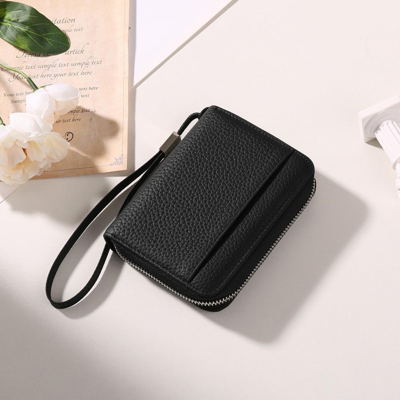 SENDEFN Mini Wallet, Women's, Genuine Leather, Compac, Large Capacity, Coin