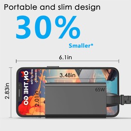 65W USB C Laptop Charger for Lenovo Thinkpad E16 E15 E14 T14 T15 T16 T480 T480s T490 Gen 1 2 3 4 5 Thinkpad X1 Carbon Gen 11 10 12 ADLX65YSCC3A GX20Z46256 02DL155 Travel Business Power Adapter