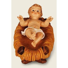 The Healing Corner Christmas Baby JESUS and Manger Set Child in a Manger Hand painted Christmas Ornament Male Female