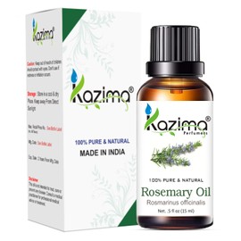 KAZIMA Combo of Rosemary Oil and Castor Oil - 100% Pure & Undiluted Oil for Hair Growth, Skin Care, Aromatherapy, Body & Massage, 15 ml each