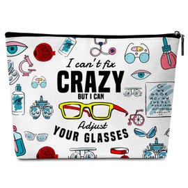 Beshoul Ophthalmology Gifts Makeup Bag, Large Capacity Cosmetic Bag Organizer with Zipper, Cute Makeup Pouch for Girls Eyeglasses Bag - B15