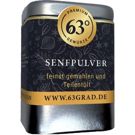 63 Grad - Mustard Powder - Mustard Flour 100% Natural from Mustard Seeds, Mustard Seeds Gently Dried and Ground Naturally Without Additives (80 g)