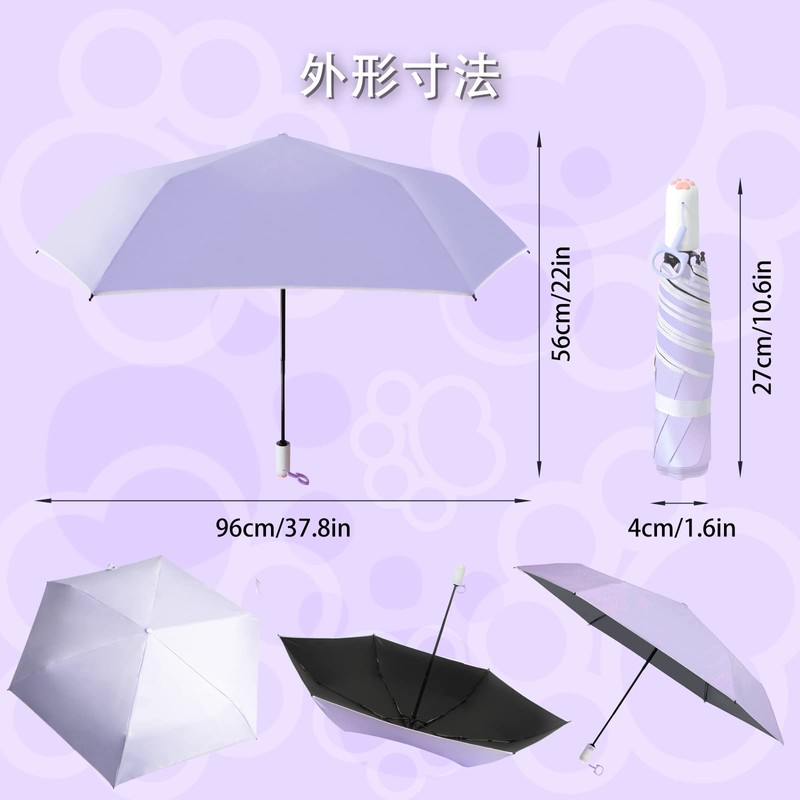 Cat Paw Umbrella, Parasol, Folding Umbrella, UV Protection, Light Protection,