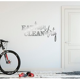 24"x13" Eat Train Clean Dirty Workout Success Goal Positive Thinking Challenge Sports Fitness Exercise Sweat Work Hard Wall Decal Sticker Art Mural Home Decor