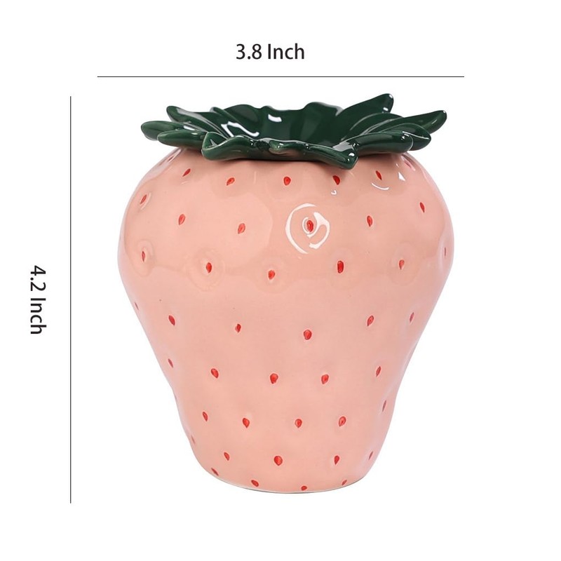 WAIT FLY Strawberry Ceramic Ashtray, Cute Cigar Ashtray for Indoor