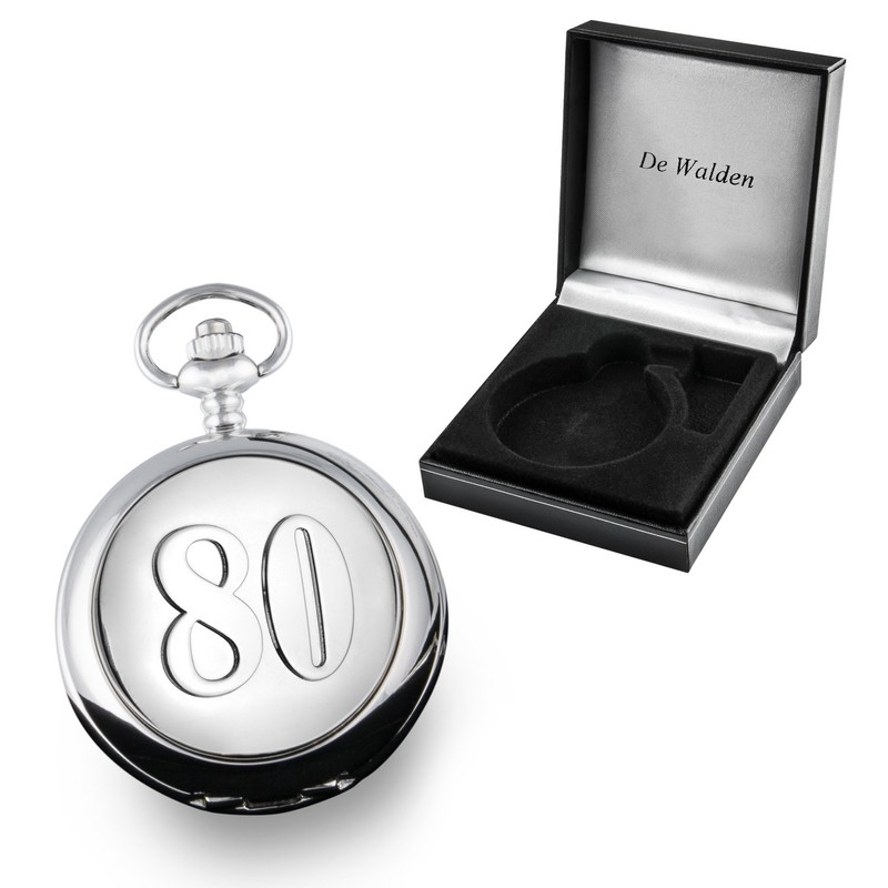 Men's 80th Birthday Pocket Watch Gift Eightieth 80 Dad Grandad