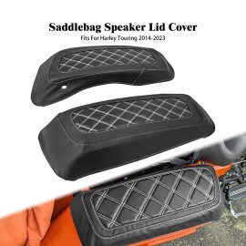 HDBUBALUS White Hard Saddle Bag Lid Bra Covers For Harley Touring FLHT FLHX FLTR 2014-Up