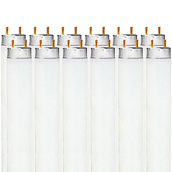 Luxrite F32T8/841 32W 48 Inch T8 Fluorescent Tube Light Bulb, 4100K Cool White, 2800 Lumens, G13 Medium Bi-Pin Base, LR20732, 12 count (Pack of 1)