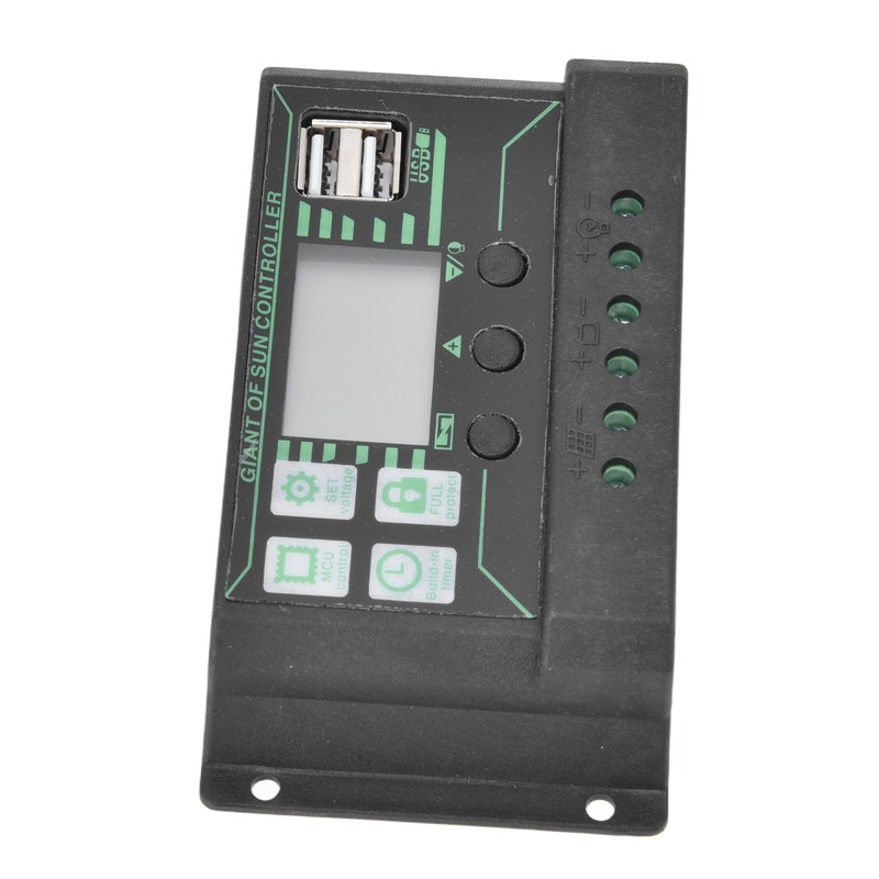 Solar Charge Discharge Controller Adjustable LCD Display PWM Dual USB