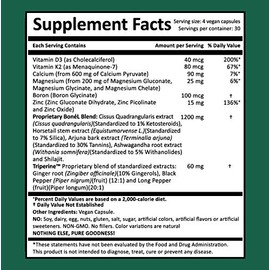 Harmony Nutraceuticals Bone'L - Bone, Nail & Hair Harmony - Highest Potency, Maximum Bio-Activity, Harmony Nutraceuticals Vegan Capsules