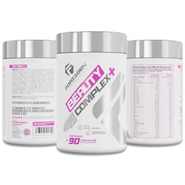 Forzagen | Suplemento Alimenticio Beauty Complex+ | Complejo de Belleza - Colágeno + Ácido Hialurónico + Biotina + Aceites Naturales + Antioxidantes | 30 Servicios | Salud Intregal | Suplemento Natural | 90 Capsulas