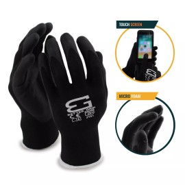 Better Grip Flex BGFLEXMF MicroFoam Work Gloves Work For Smart Phone (Black) - 10XL, Pack of 12