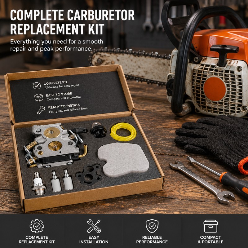 Carburetor Replacement Kit for Husqvarna Chainsaws – Compatible Fuel-Air Repair