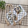 Shiwaki 3 Piece Set Wooden Bead Garland with Jute Tassel,