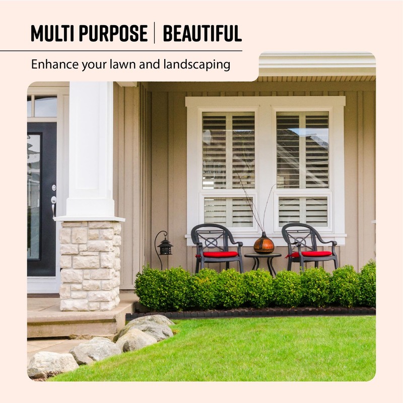 Playsafer L-Shaped Flexible Rubber Castle Edger for Lawns Landscaping and