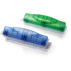 Officemate Translucent Plastic 3 Hole Punch, 8 Sheet Capacity, Comes in Assorted Translucent Colors - Red, Blue and Green (90119)